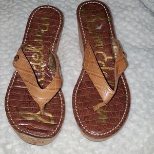SAM EDELMAN Cork Wedge Platform Sandals
